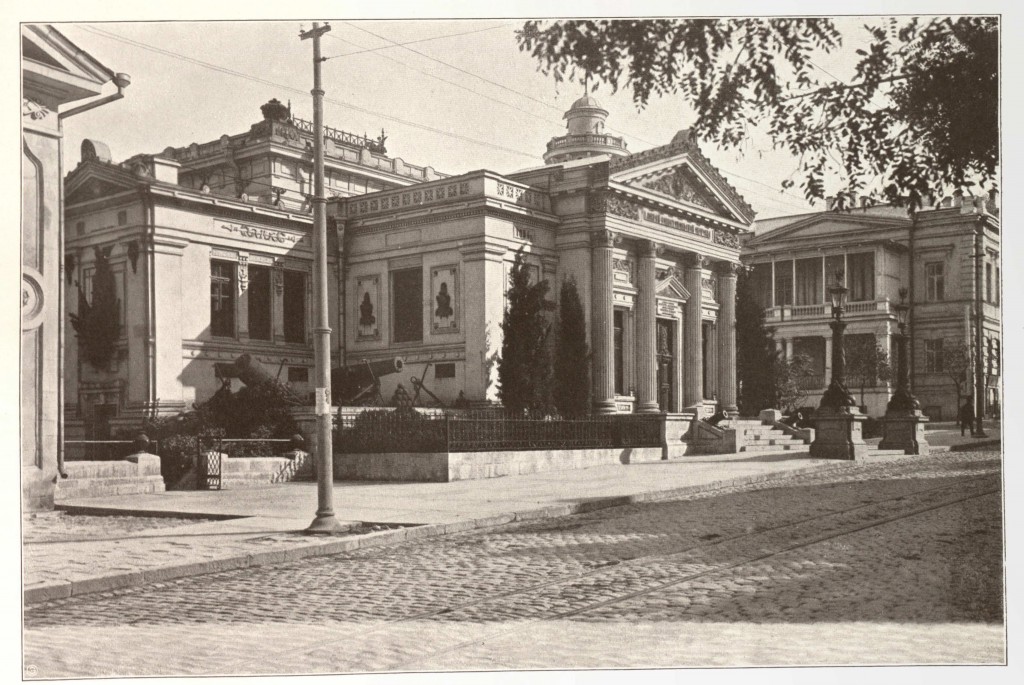 Museum of Sevastopol Defense. The Tower of the old Admiralty (which survived the Sieage of Sevastopol) is seen over the fronton of the Museum. Photographs by Colonel Vladislav Klembovsky/Album BATTLEFIELDS OF THE CRIMEAN CAMPAIGN 1854-1855/courtesy of the State Historic Public Library of Russia