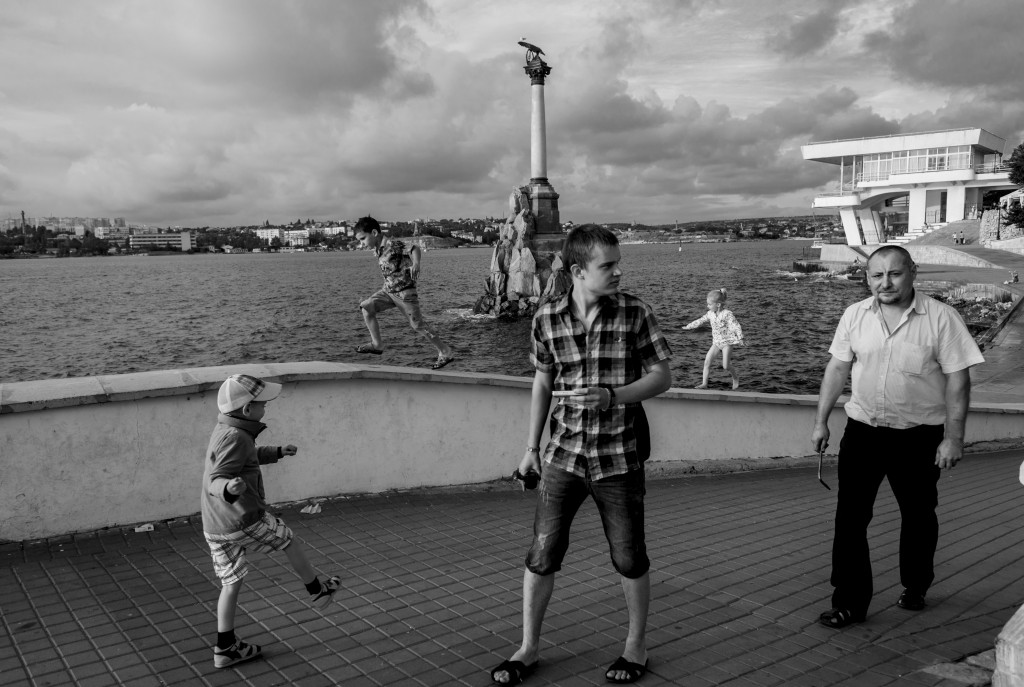 The harbour of Sevastopol. The quay near the Monument to the sunken ships.Crimea , 18 June 2014.