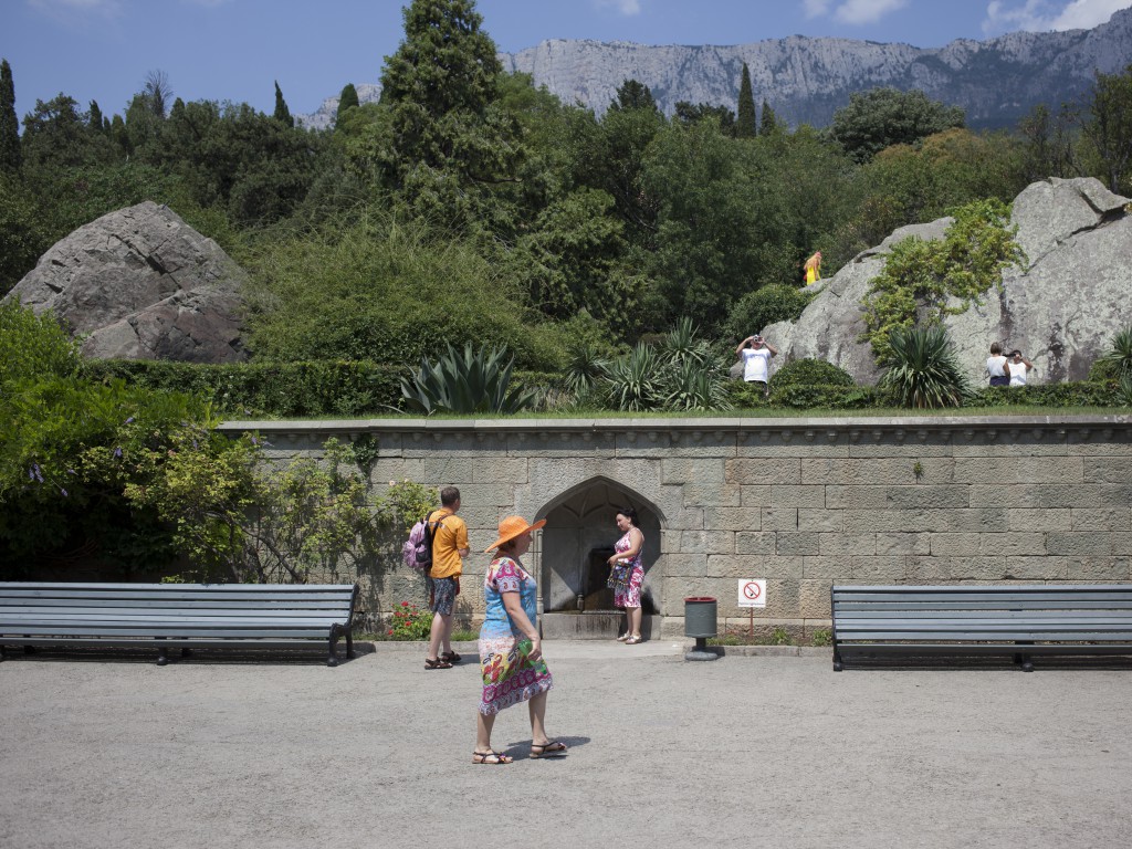 Vorontsov park, Livadia palace. Crimea. 05.08.2014.